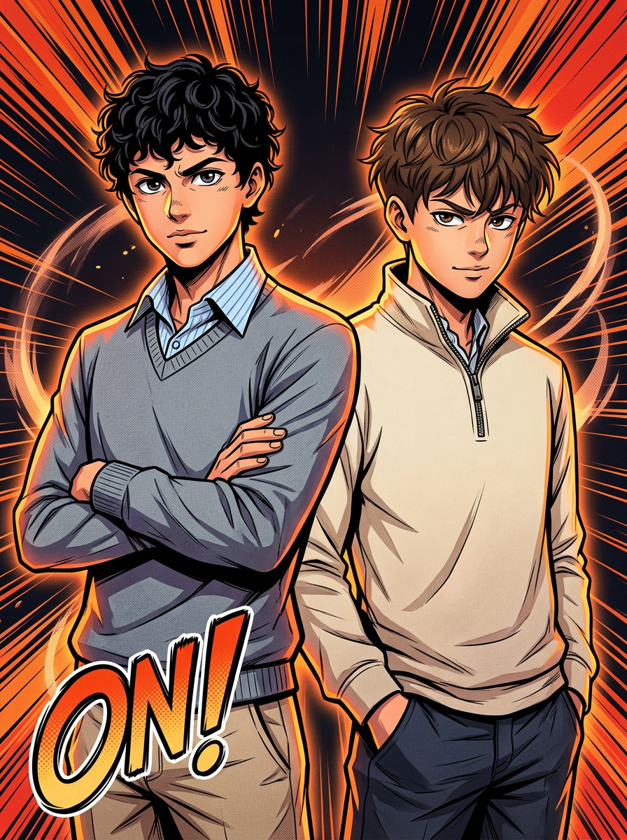P&L Clean Bin founders, anime shonen style